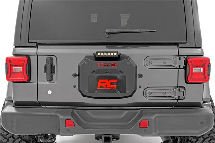 Spare Tire Carrier Delete 8 Inch Black Ser LED Jeep Wrangler JL (18-24) Rough Country