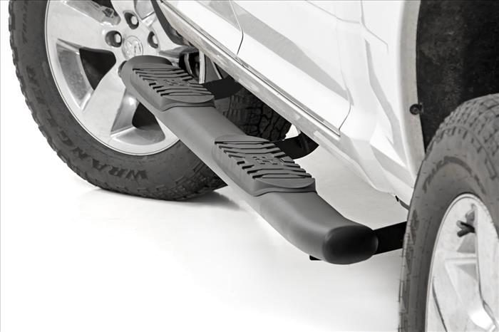 Oval Nerf Step Crew Cab Black Ram 1500/2500/3500 2WD/4WD (2010-2025 & Classic) Rough Country