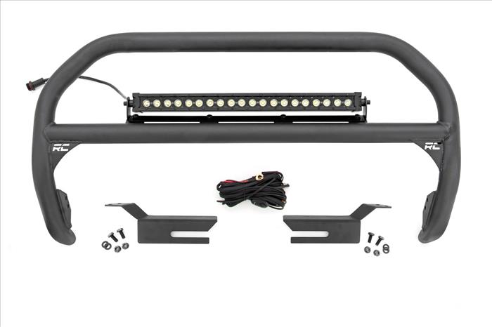 Nudge Bar 20 Inch Black DRL Single Row LED Ford Bronco 4WD (2021-2025) Rough Country