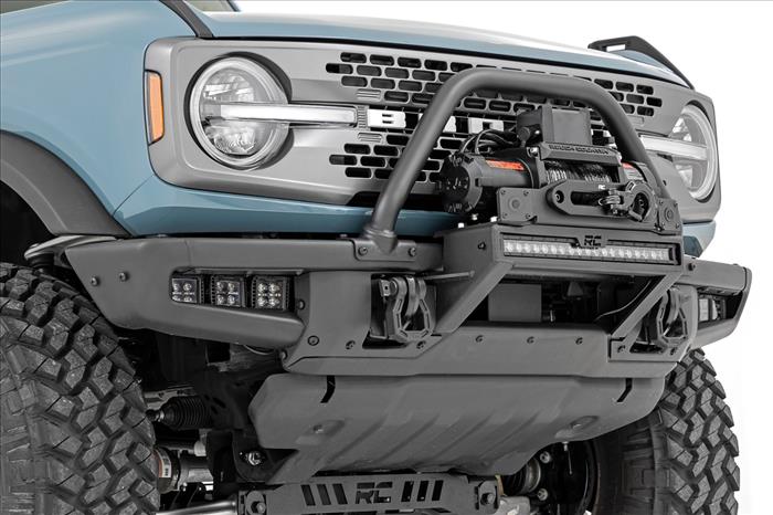 High Winch Mount All Models 20 Inch Black Single Row LED DRL Ford Bronco (21-25) Rough Country