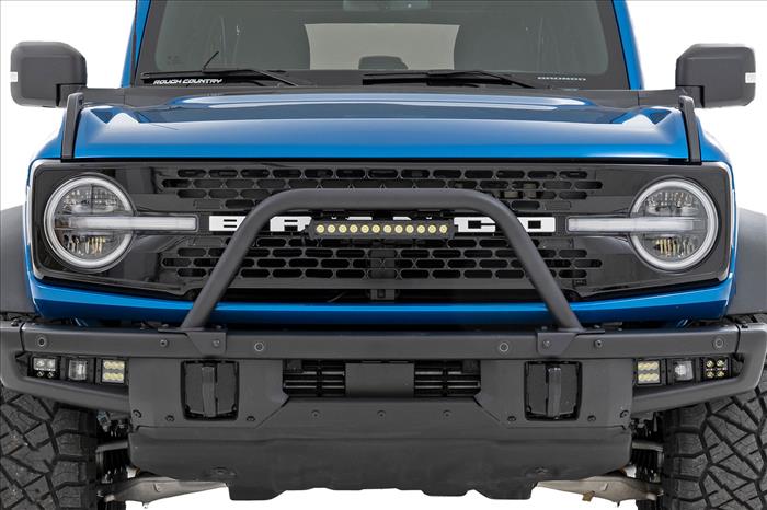 Safari Bar 12 Inch LED Light Bar Black Single Row OE Modular Steel Ford Bronco (21-25) Rough Country