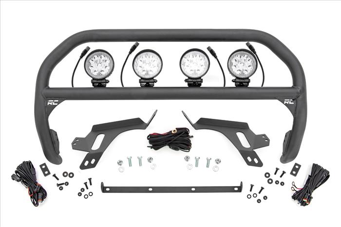 Nudge Bar w/ Tow Hooks 4 Inch Round Led (x4) Ford Bronco Sport (21-24) Rough Country