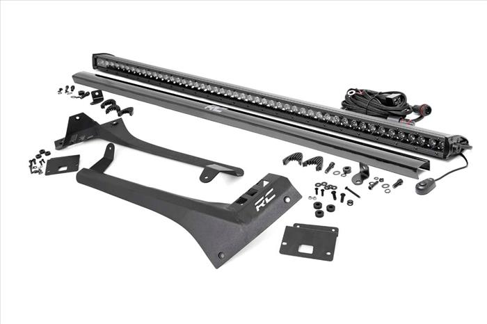 LED Light Kit Windshield Mount 50 Inch Black Single Row Jeep Gladiator JT/Wrangler JL (18-26) Rough Country