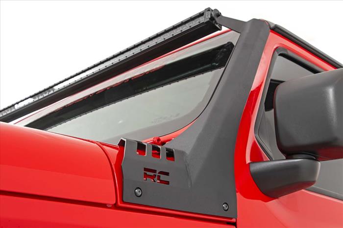 LED Light Kit Windshield 50 Inch Black Dual Row Amber DRL Jeep Gladiator JT/Wrangler JL (18-26) Rough Country