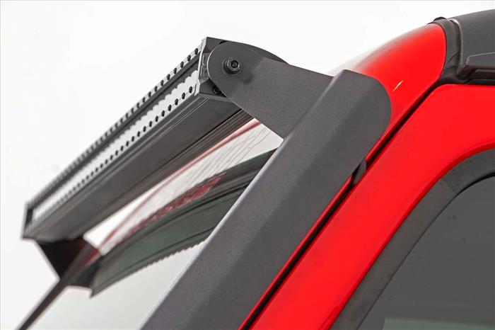 LED Light Kit Windshield Mount 50 Inch Black Dual Row Jeep Gladiator JT/Wrangler JL (18-26) Rough Country