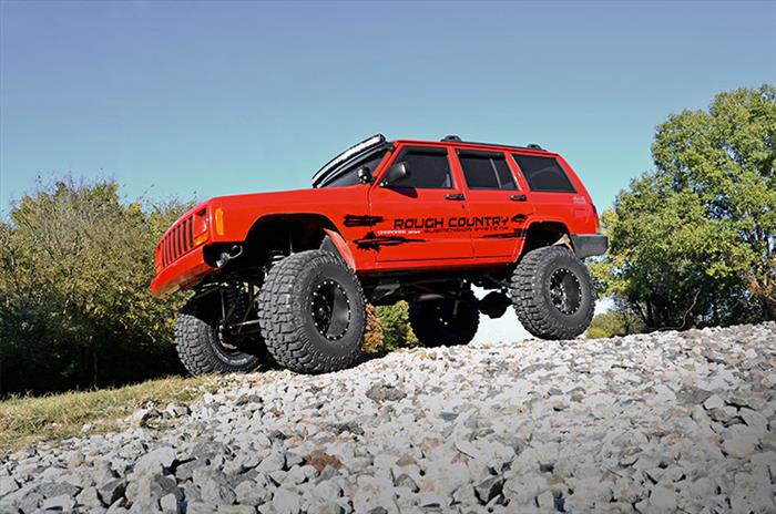 LED Light Kit Windshield Mount 50 Inch Black Dual Row Jeep Cherokee XJ (84-01) Rough Country
