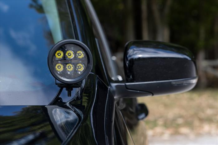 LED Light Kit Ditch Mount 2 Inch Black Pair Spot Jeep Cherokee KL (14-21) Rough Country