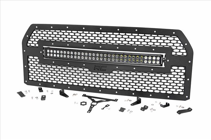 Mesh Grille 30 Inch Dual Row LED Black Amber DRL Ford F-150 (15-17) Rough Country