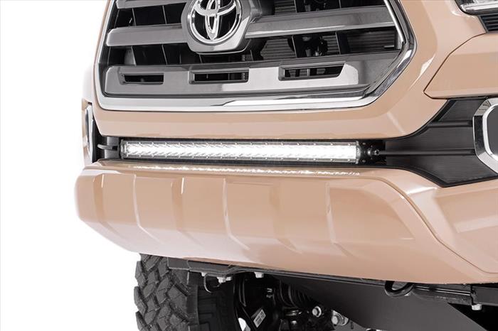 LED Light Kit Lower Grille Mount 30 Inch Black Single Row White DRL Toyota Tacoma (16-23) Rough Country