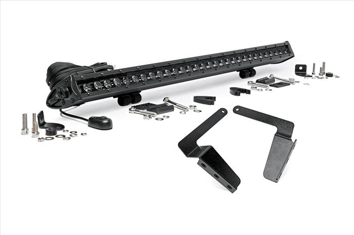 LED Light Kit Bumper Mount 30 Inch Black Single Row Toyota Tundra (14-21) Rough Country