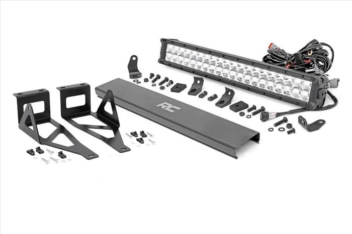 LED Light Kit Bumper 20 Inch Chrome Dual Row White DRL Ford F-250/F-350 Super Duty (05-07) Rough Country
