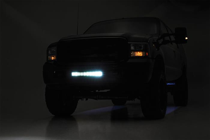 LED Light Kit Bumper 20 Inch Chrome Dual Row Amber DRL Ford F-250/F-350 Super Duty (05-07) Rough Country