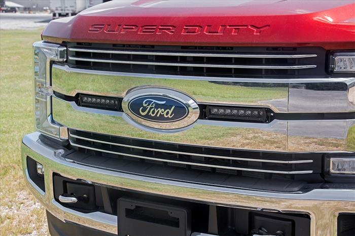 LED Light Kit Grille Mount 8 Inch Black Pair Ford F-250 Super Duty (17-19) Rough Country