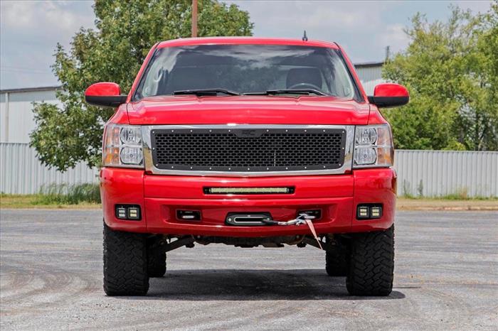LED Light Kit Fog Mount Dual 2 Inch Black Pairs Chevy Silverado 1500/2500HD/3500HD 2WD/4WD Rough Country