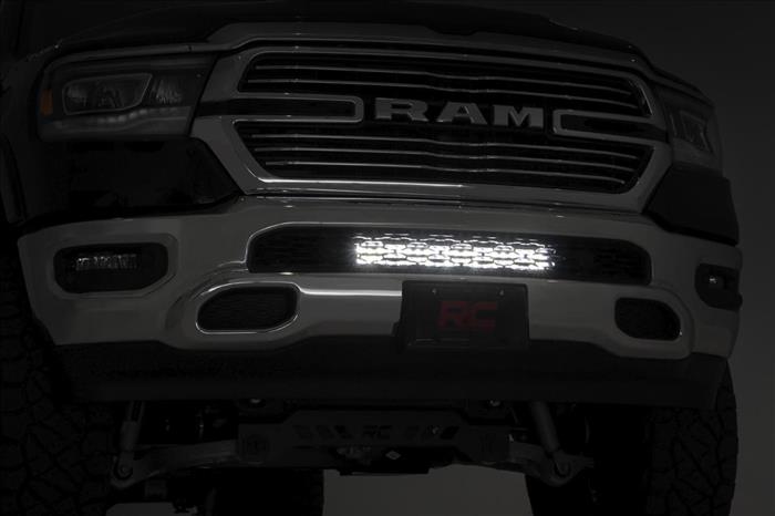 LED Light Kit Bumper Mount 20 Inch Black Dual Row Ram 1500 2WD/4WD (19-24) Rough Country