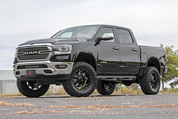 LED Light Kit Bumper Mount 20 Inch Black Dual Row White DRL Ram 1500 (19-24) Rough Country