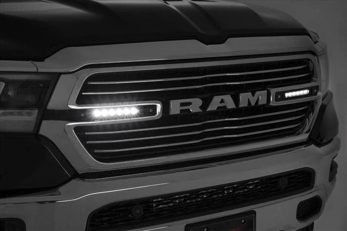 Dual 6in LED Grille Kit Chrome Slimline Ram 1500 2WD/4WD (2019-2024) Rough Country