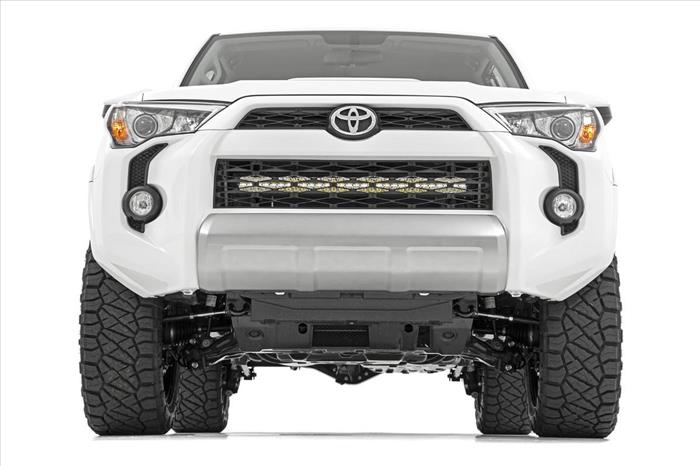 LED Light Kit Bumper Mount 30 Inch Black Dual Row White DRL Toyota 4Runner (14-20) Rough Country