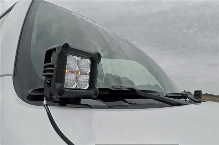 LED Light Kit Ditch Mount 3 Inch Chrome Wide Angle Pair Rough Country