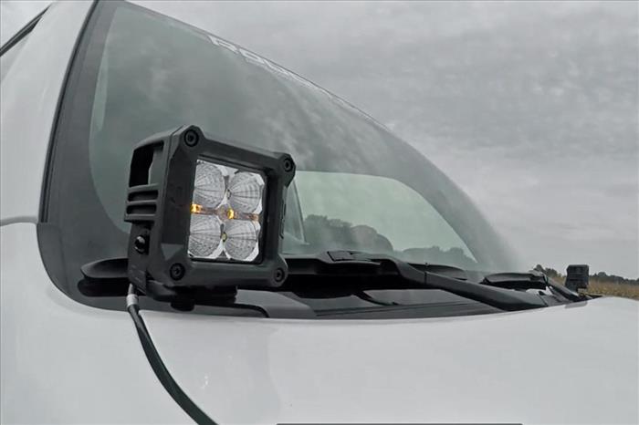 LED Light Kit Ditch Mount 2 Inch Black Flood Pair Toyota 4Runner (10-24) Rough Country
