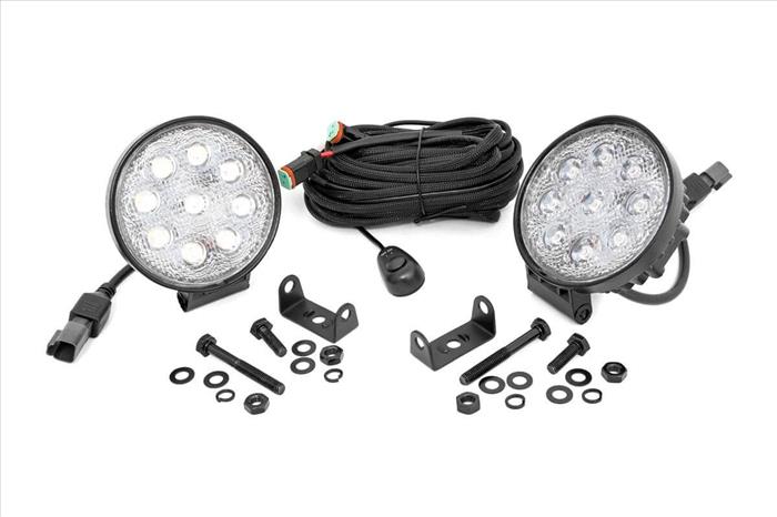 4 Inch Chrome Series LED Light Round Pair Rough Country
