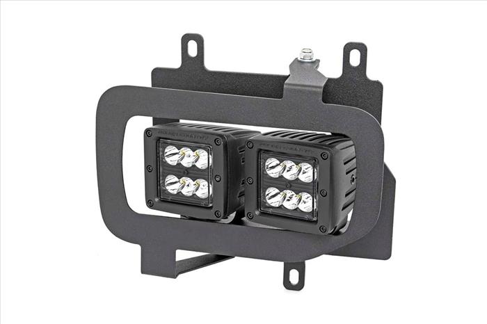 LED Light Kit Fog Mount Dual 2 Inch Black Pairs Spot Ford F-150 (15-17) Rough Country