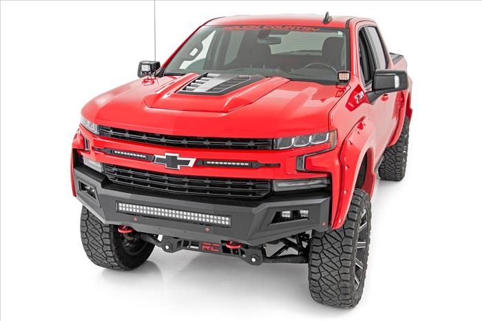 LED Light Kit Ditch Mount 2 Inch Black Pair White DRL Chevy Silverado 1500 (19-26) Rough Country