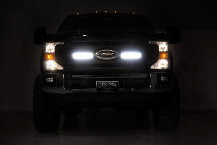 LED Light Kit Grille Mount 10 Inch Black Slimline Ford F-250 Super Duty (20-22) Rough Country