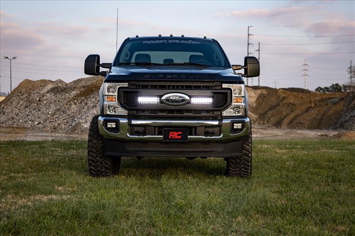 LED Light Kit Grille Mount 10 Inch Black Slimline Ford F-250 Super Duty (20-22) Rough Country