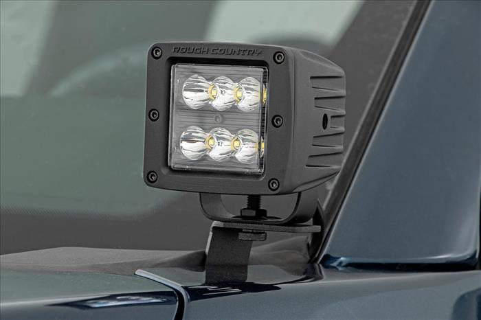 LED Light Kit Ditch Mount 2 Inch Black Pair Spot Ford F-150 (15-26)/F-150 Lightning (22-26) Rough Country