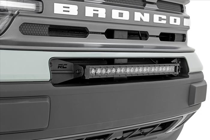 LED Light Kit Bumper Mount 20 Inch Black Single Row White DRL Ford Bronco Sport (21-26) Rough Country