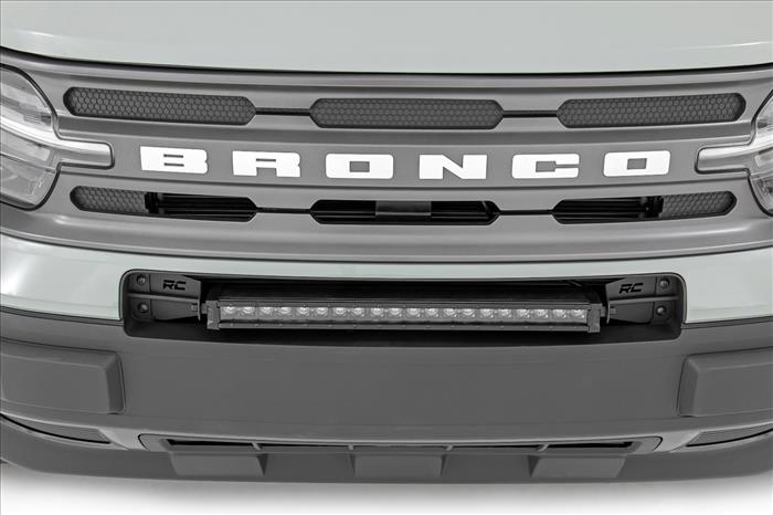 LED Light Kit Bumper Mount 20 Inch Black Single Row White DRL Ford Bronco Sport (21-26) Rough Country