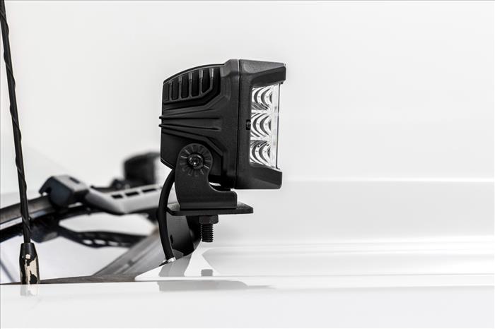 LED Ditch Light Kit 2in Black Pair White DRL Silverado/Sierra 1500 (14-18 & Classic) Rough Country
