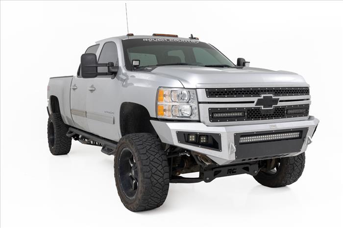 LED Light Kit Ditch Mount 2 Inch Black Pair Spot Chevy 1500 & Silverado/Sierra 2500HD/3500HD (07-14) Rough Country