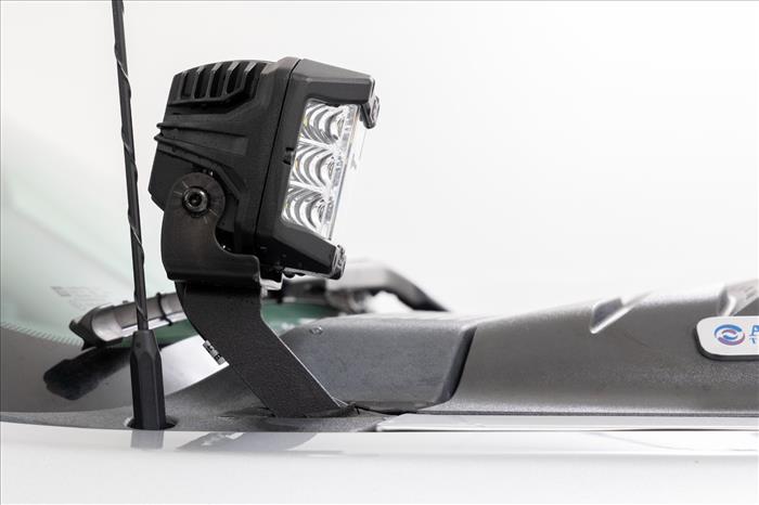 LED Light Ditch Mount 2 Inch Black Pair White DRL Chevy 1500 (2007-2013) Rough Country