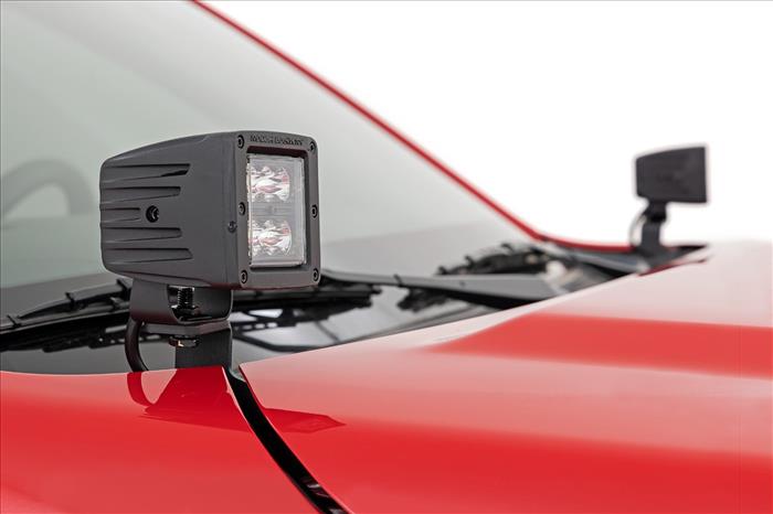 LED Light Kit Ditch Mount 2 Inch Black Pair Spot Nissan Frontier (22-26) Rough Country