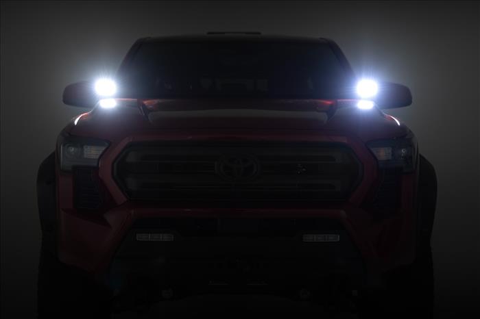 LED Light Kit Ditch Mount Black Series Round 3.5 Inch Amber DRL Toyota Tacoma (24-26) Rough Country