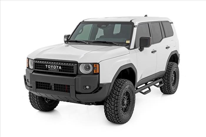 LED Light Kit Ditch Mount 2 Inch Black Pair White DRL Toyota Land Cruiser (24-26) Rough Country