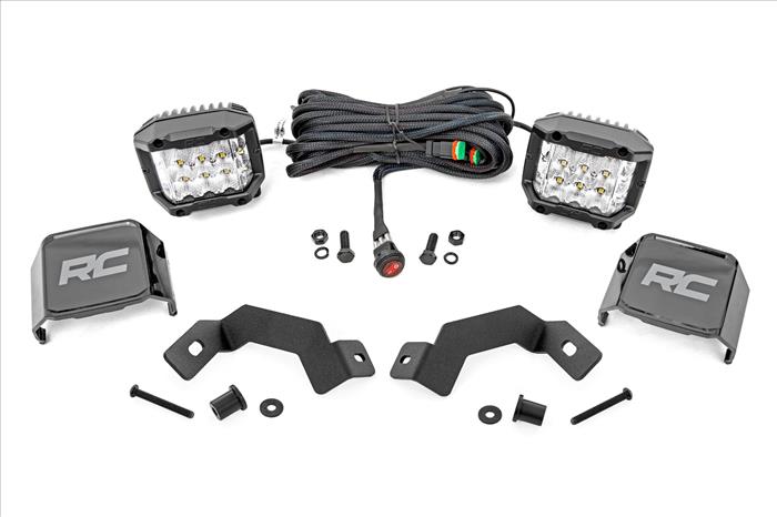 LED Light Kit Ditch Mount 3 Inch OSRAM Wide Toyota Land Cruiser (24-26) Rough Country