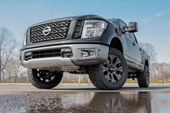3 Inch Lift Kit N3 Struts & Shocks Red Nissan Titan 4WD (2017-2024) Rough Country