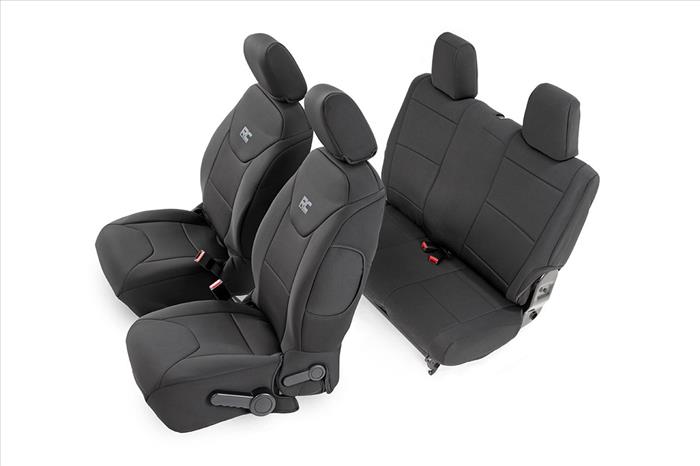 Seat Covers Front and Rear 2-Door Jeep Wrangler JK 4WD (2013-2018) Rough Country