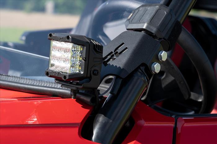LED Light Kit Cage Mount 2 Inch Black Pair White DRL Honda Talon 1000 Rough Country