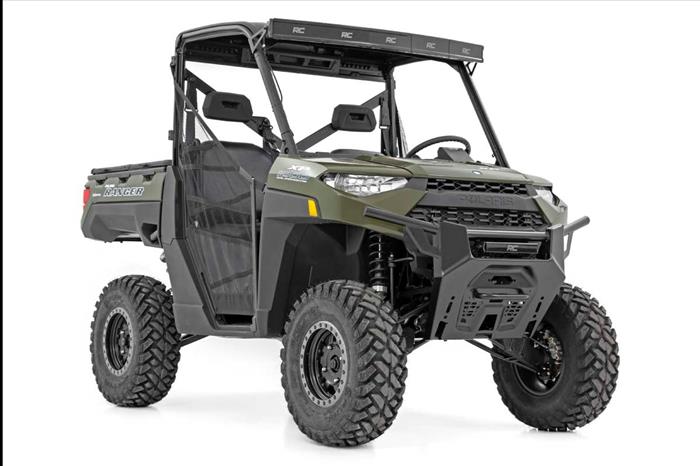 LED Light Kit Bumper Mount 12 Inch Black Single Row Polaris Ranger XP 1000 Rough Country