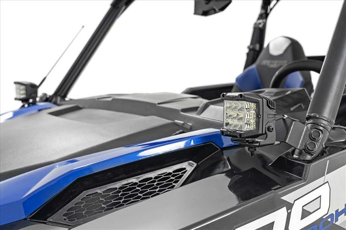 LED Light Kit Cage Mount 3 Inch OSRAM Wide Angle Polaris General XP 4 1000 Rough Country