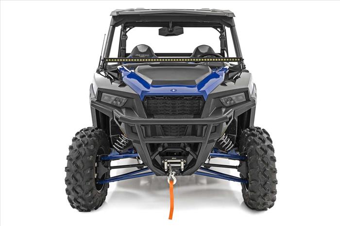 LED Light Kit Lower Windshield 50 Inch Black Single Row White DRL Polaris General XP 4 1000 Rough Country