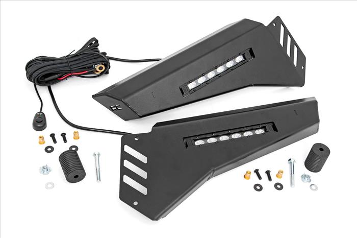 Bumper Wings 6 Inch Black Slimline LED Pair Polaris Ranger 1000/Ranger XP 900/1000 Rough Country