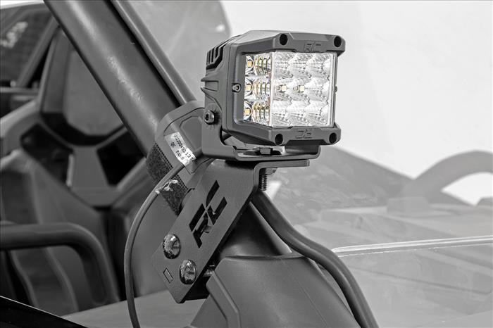 LED Light Kit A Pillar Mount 2 Inch Chrome Pair Wide Angle Polaris RZR PRO XP Rough Country