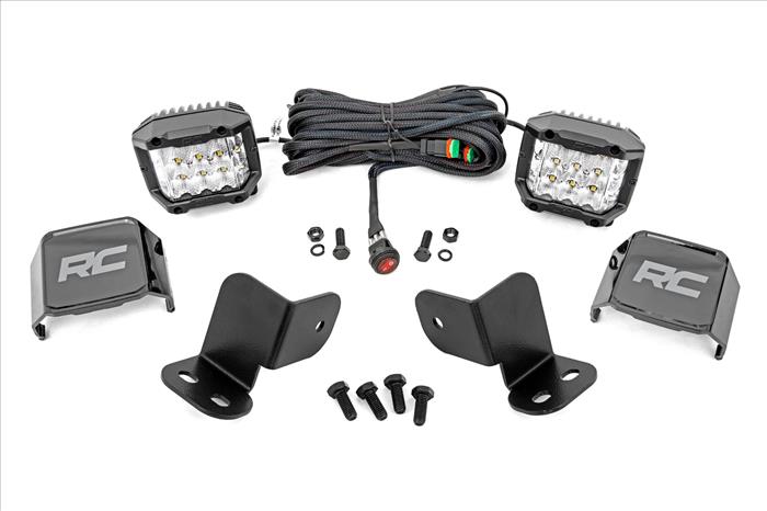 LED Light Kit Rear Mount 3 Inch Chrome Pair Wide Angle Segway 570 F Rough Country