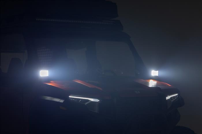 LED Light Kit Front Mount 3 Inch Chrome Pair Wide Angle Polaris XPEDITION ADV 5 Rough Country