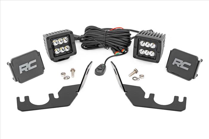 LED Light Rear Mount 2 Inch Black Pair Spot Kawasaki Teryx 4 1000/Teryx 800 Rough Country